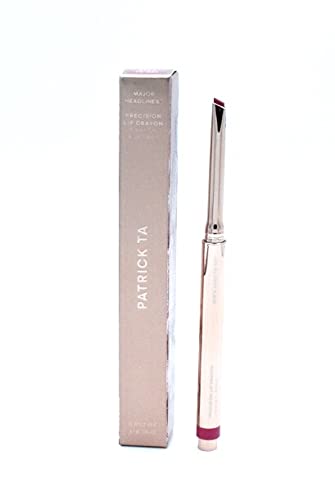 Patrick Ta Precision Lip Crayon swatch in Shes Hard to Get shade for bold lips.