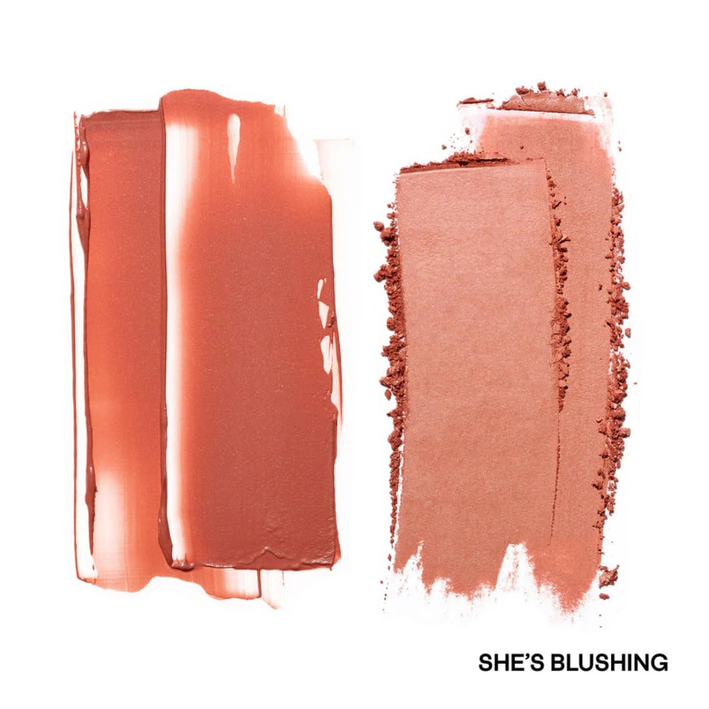 Patrick Ta Major Headlines crème blush swirl demonstrates creamy texture for seamless color.