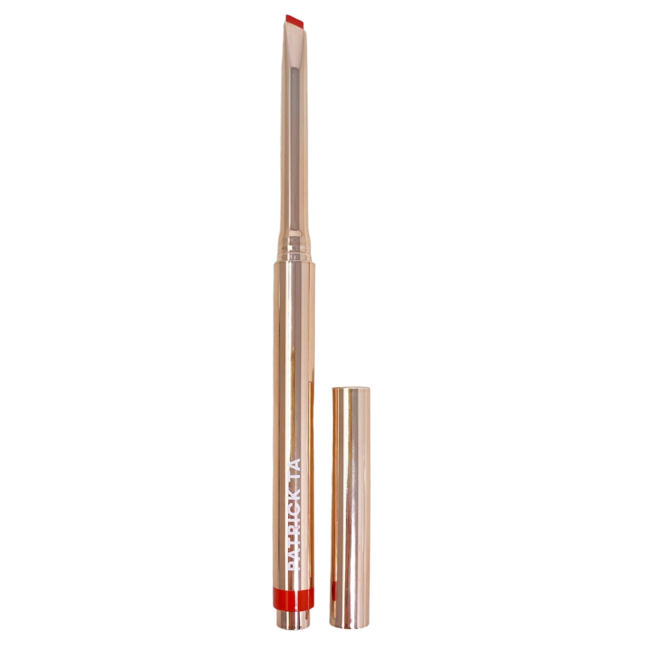 Patrick Ta Major Headlines lip crayon application demonstrates smooth, precise pigment.