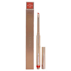 Patrick Ta Major Headlines lip crayon in She's Not From Here swatch for bold orange-red lips.