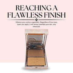 Compact packaging detail highlighting the cream and powder duo.