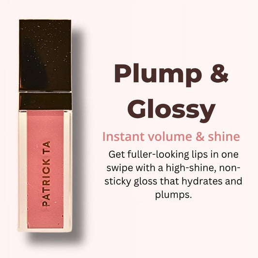 Patrick Ta gloss applicator applying Say Less for smooth, even color and shine.