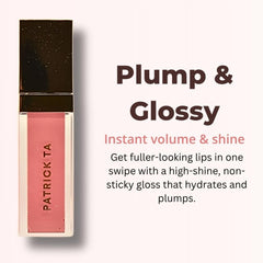 Patrick Ta gloss applicator applying Say Less for smooth, even color and shine.