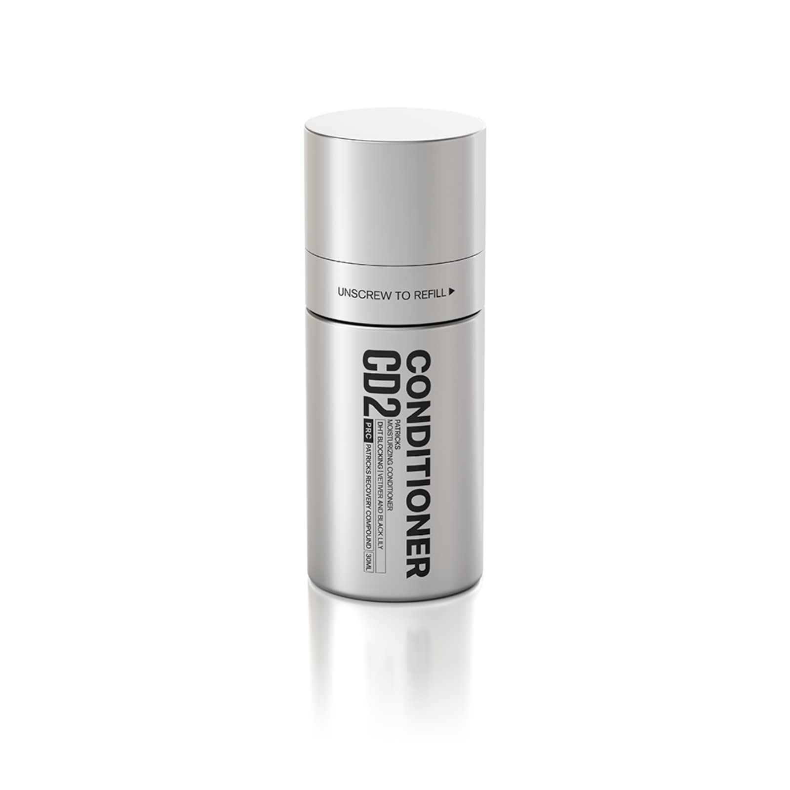 PATRICKS CD2D moisturizing conditioner bottle pour highlights hydration for daily grooming