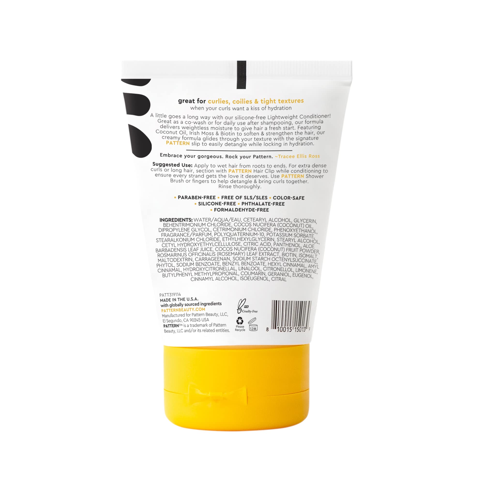 PATTERN bottle label detail highlighting clean packaging