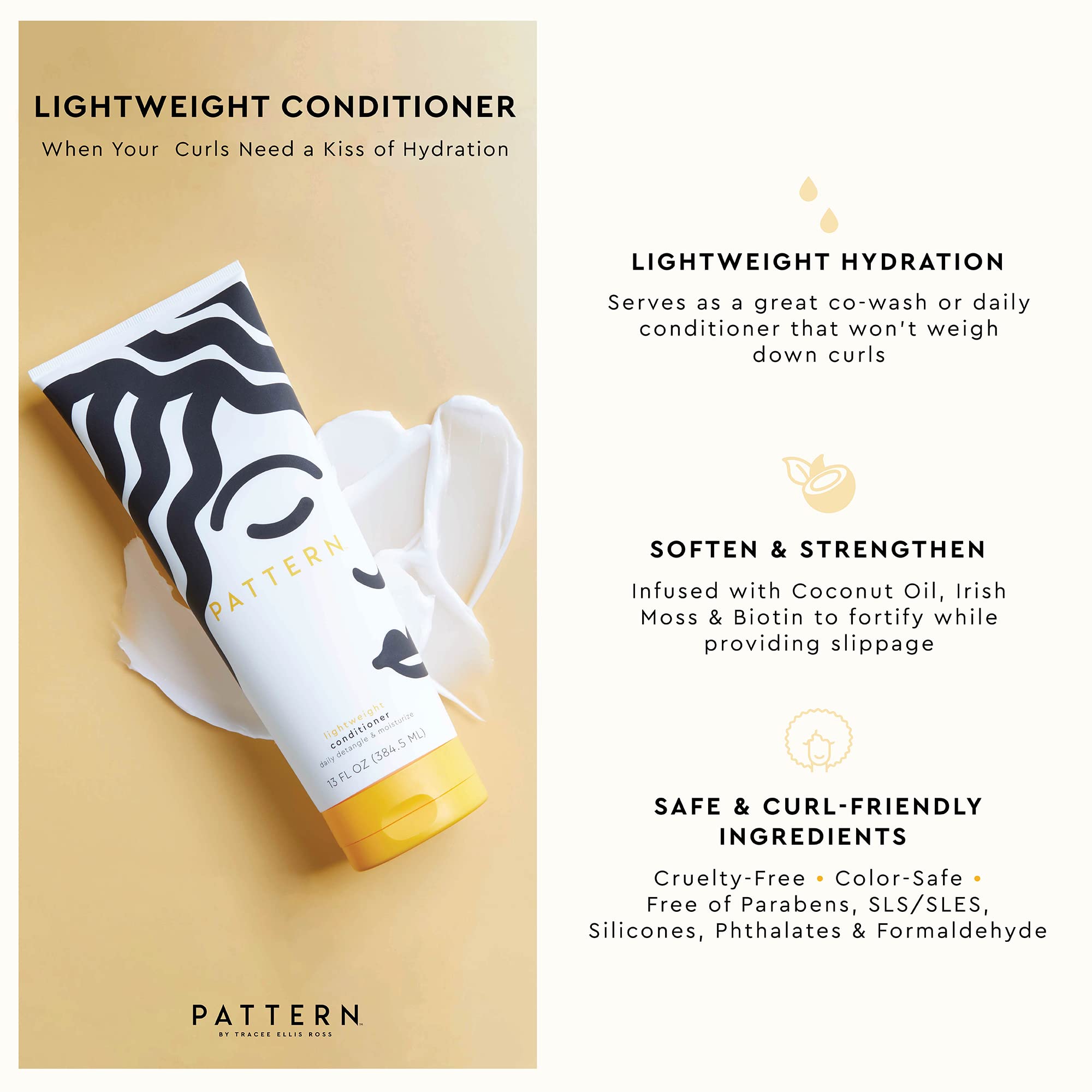 PATTERN conditioner cream application closeup showing smooth detangling preparation