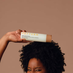 PATTERN Bounce Back Pre-Poo after-use smoothing leaves curls soft and nourished.