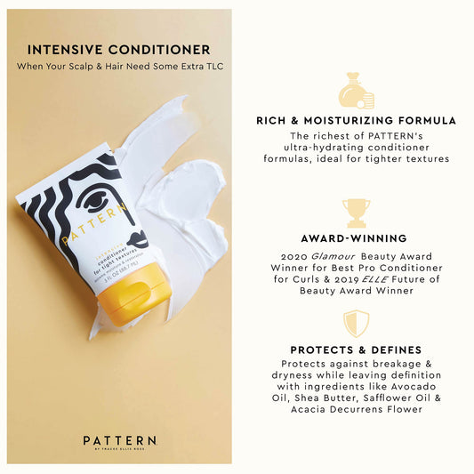 PATTERN Intensive Conditioner creamy texture ready for application on tight-texture curls.