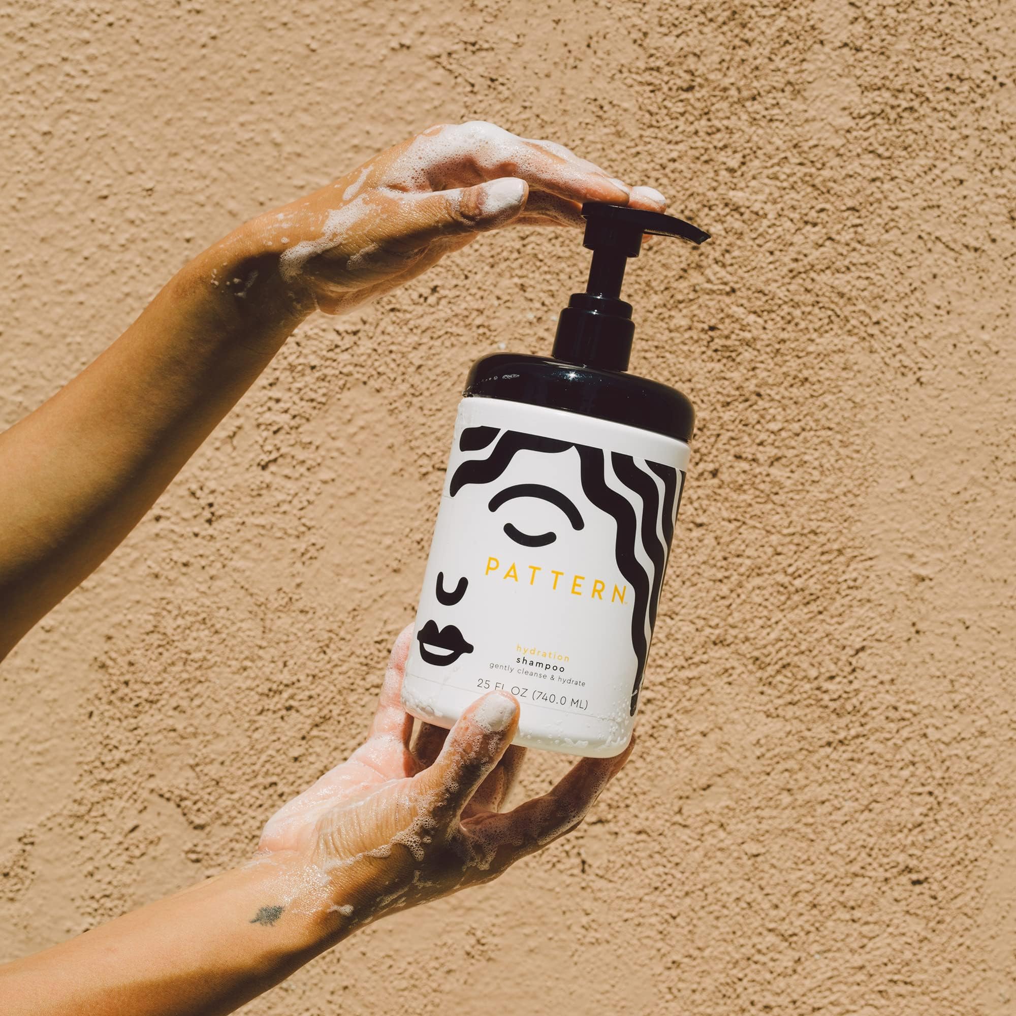 PATTERN Hydration Shampoo creamy lather on hair during wash