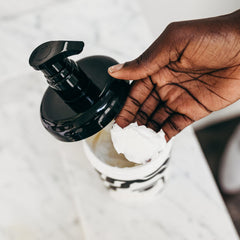 PATTERN conditioner being poured to illustrate rich, smooth texture.