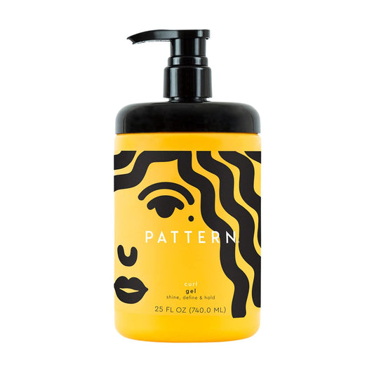 PATTERN Beauty Curl Gel bottle shows Aloe and Cacay Oil for defined curls.
