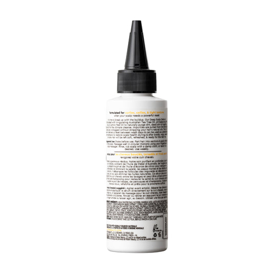 PATTERN Deep Scalp Detox bottle back shows size and cleansing notes.