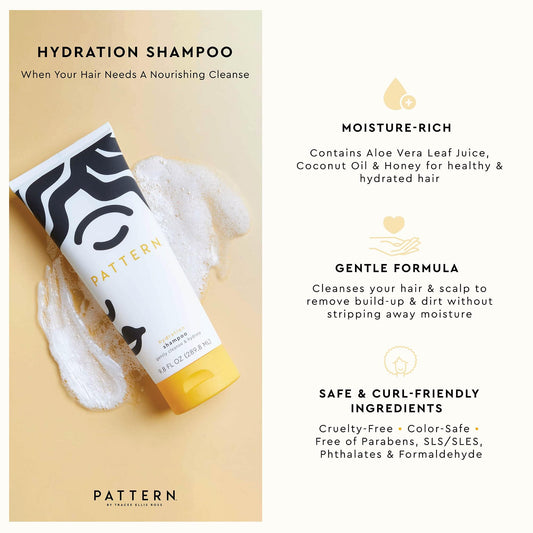 PATTERN Hydration Shampoo pour shows creamy lather for curls