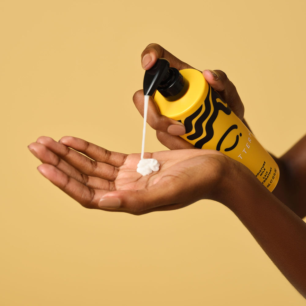 PATTERN Moisture Hair Milk packaging conveys premium care