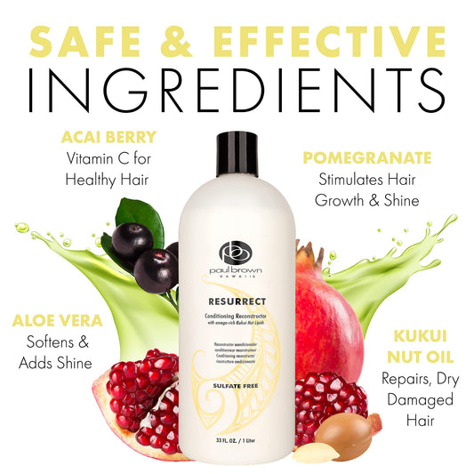Paul Brown Hawaii Resurrect conditioner being applied for smooth, manageable hair.