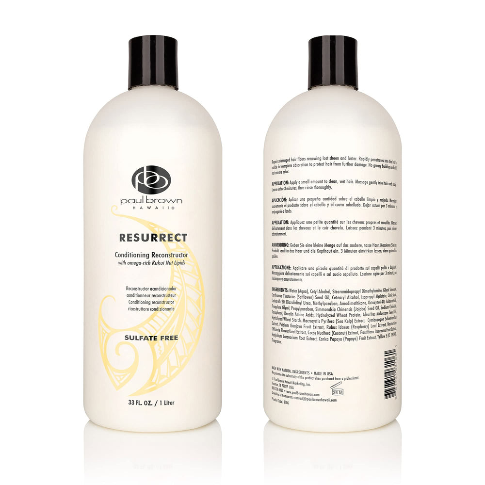 Paul Brown Hawaii Resurrect conditioner with kukui nut oil nourishes dry strands.