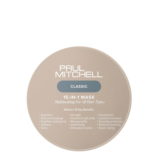 Paul Mitchell 15-In-1 Mask bottle with multitasking formula for hydrated hair