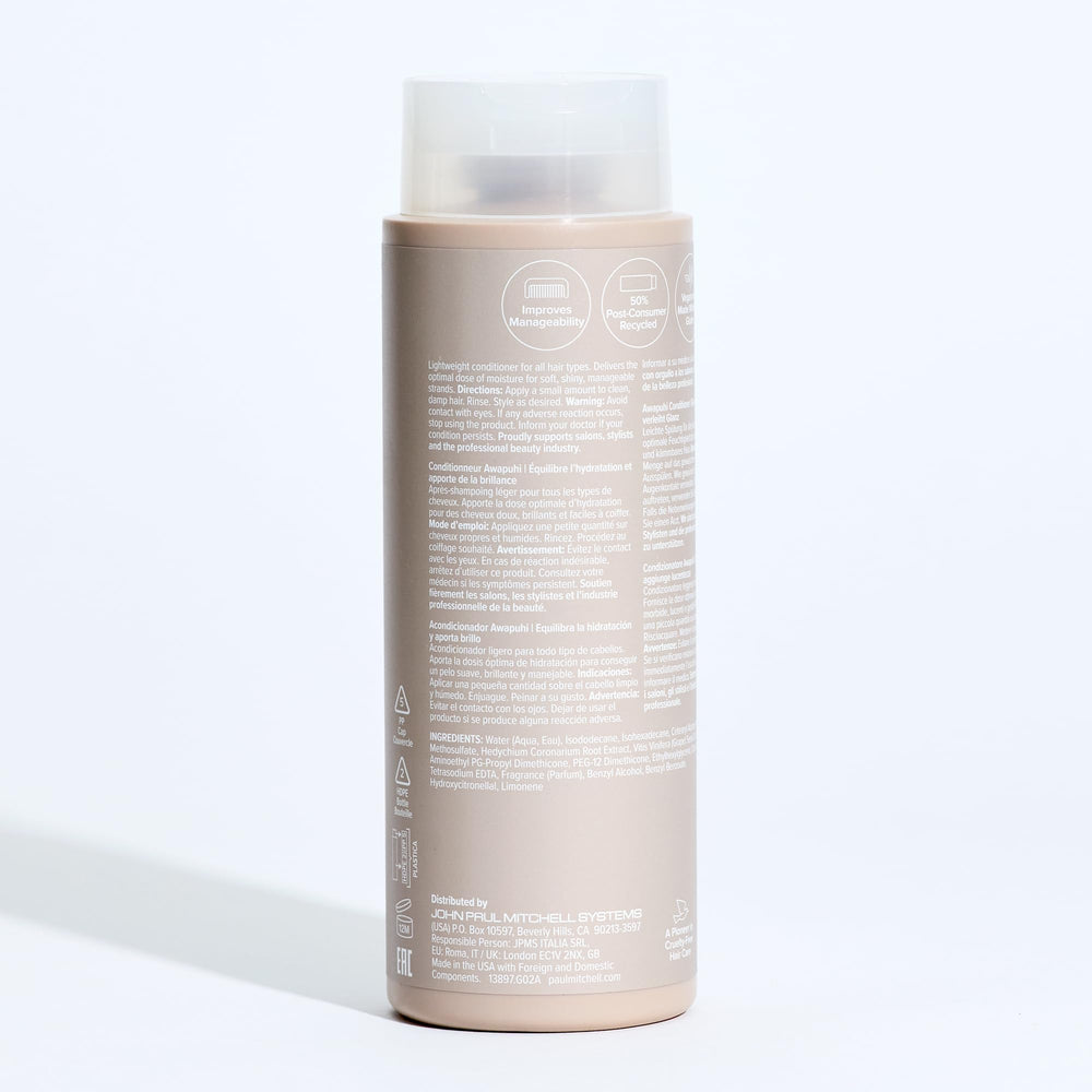 Paul Mitchell Awapuhi Conditioner packaging uses post-consumer recycled materials