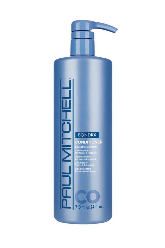 Paul Mitchell Bond RX Conditioner bottle front shows premium packaging for damaged hair.