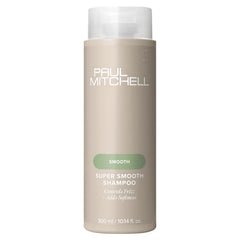 Paul Mitchell Book of Smooth serum bottle emphasizing frizz control and lasting shine.