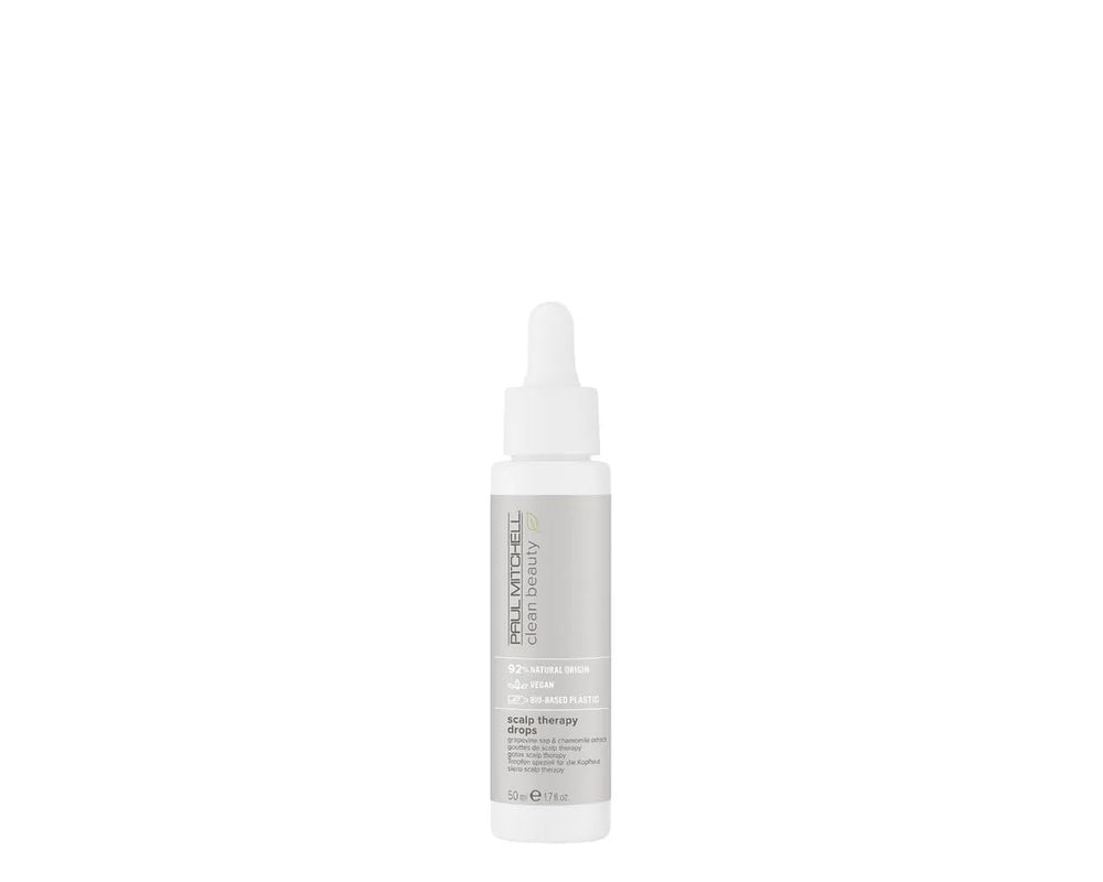 Paul Mitchell Clean Beauty Scalp Therapy Drops bottle with ultra-light serum for all scalp types.