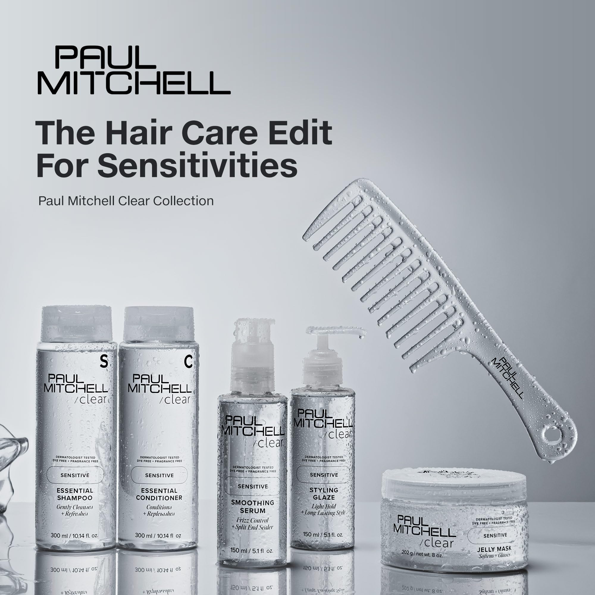 Paul Mitchell Clear Jelly Mask label confirms fragrance-free formula for sensitive users.