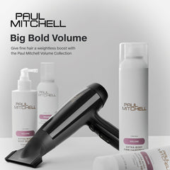 Paul Mitchell Extra-Body Conditioner bottle releases crisp apple fragrance.