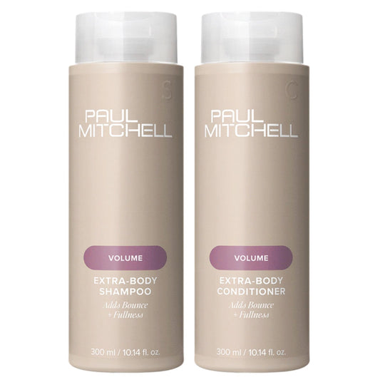 Paul Mitchell Extra-Body Holiday Gift Set bottle highlighting volumizing care for fine hair at the roots
