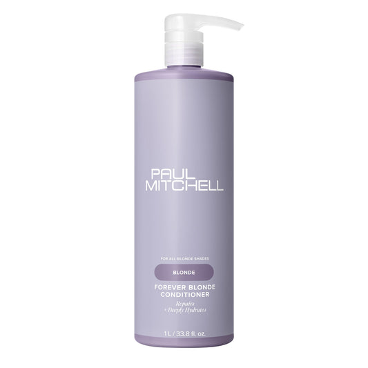 Paul Mitchell Forever Blonde Conditioner bottle for bleached hair—deep hydration.