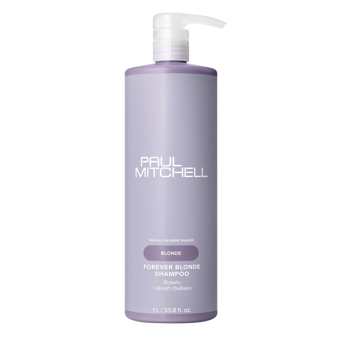 Paul Mitchell Forever Blonde Shampoo bottle shows a sleek design for bright blonde hair