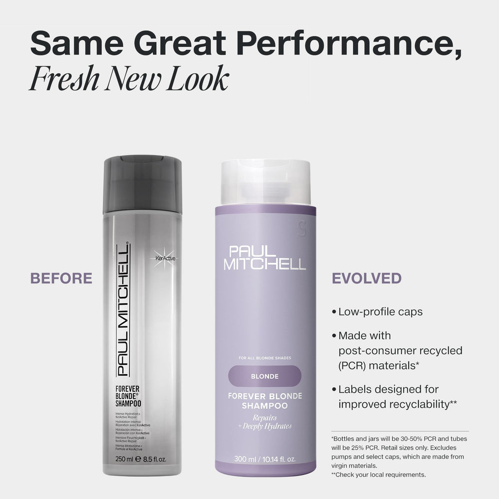 Paul Mitchell Forever Blonde Shampoo lather promoting brighter blonde tones on hair