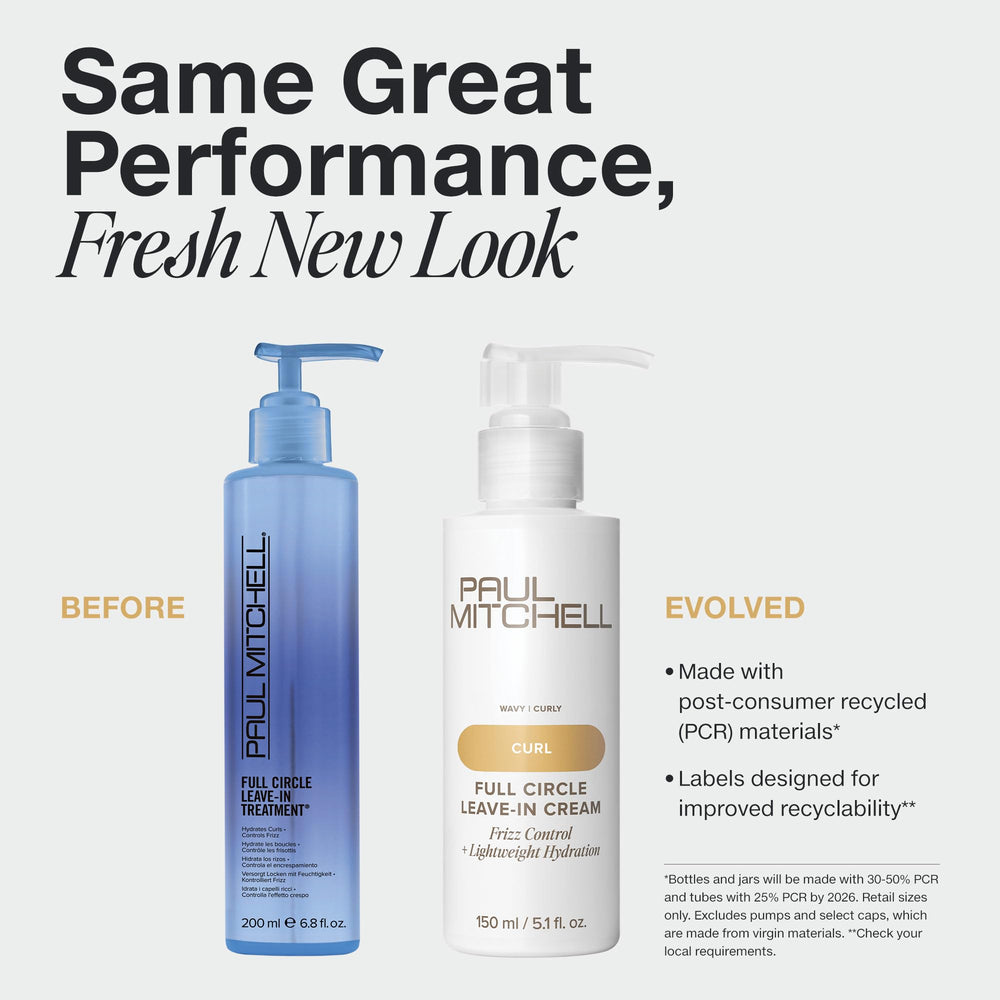 Paul Mitchell Full Circle Leave-In Cream applied with hands for detangling and frizz control