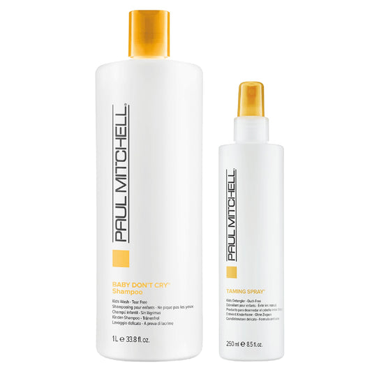Paul Mitchell Gentle + Soothing Kids Duo Set tearless shampoo and detangler for sensitive hair