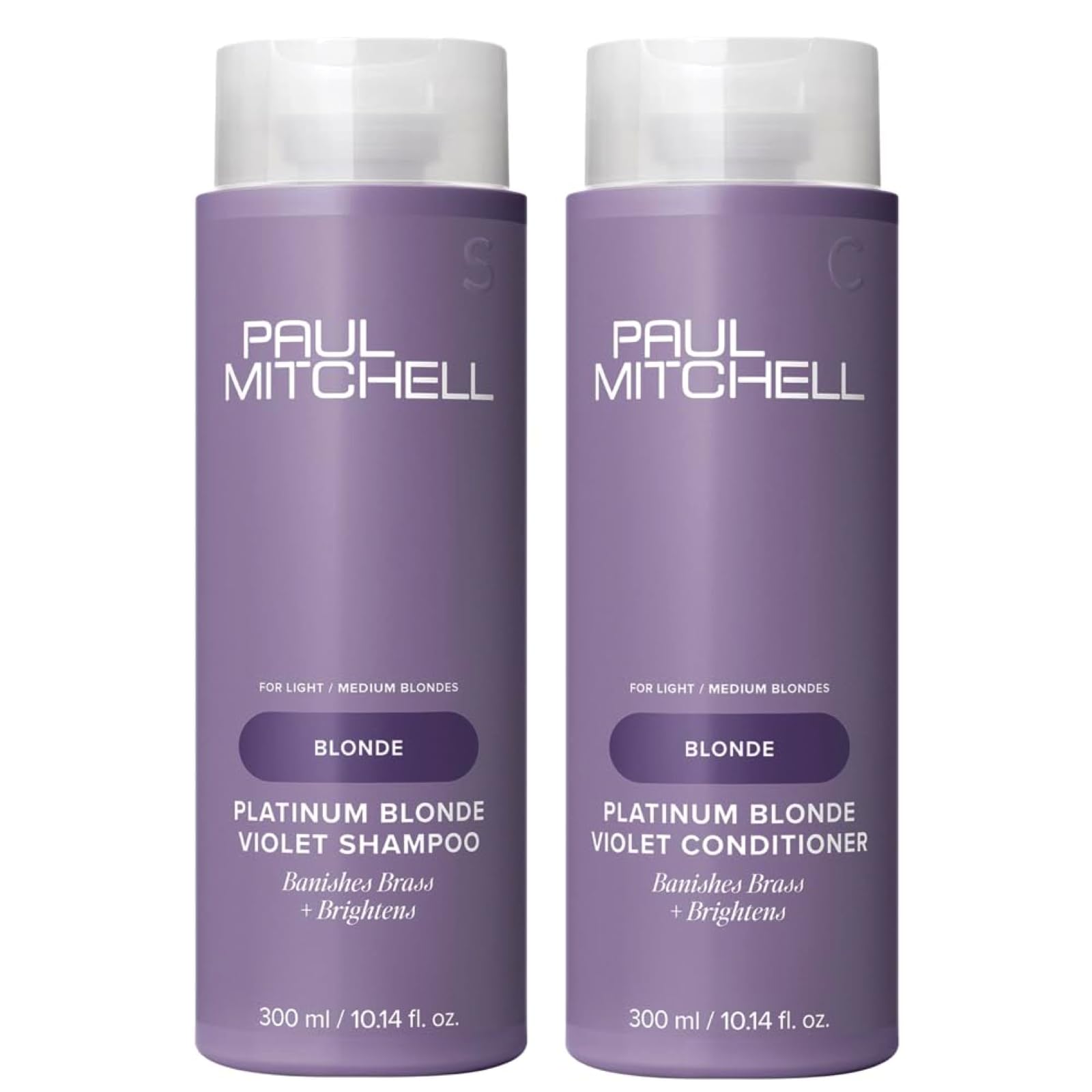 Paul Mitchell Platinum Blonde Shampoo bottle pour cools brassiness with violet tint