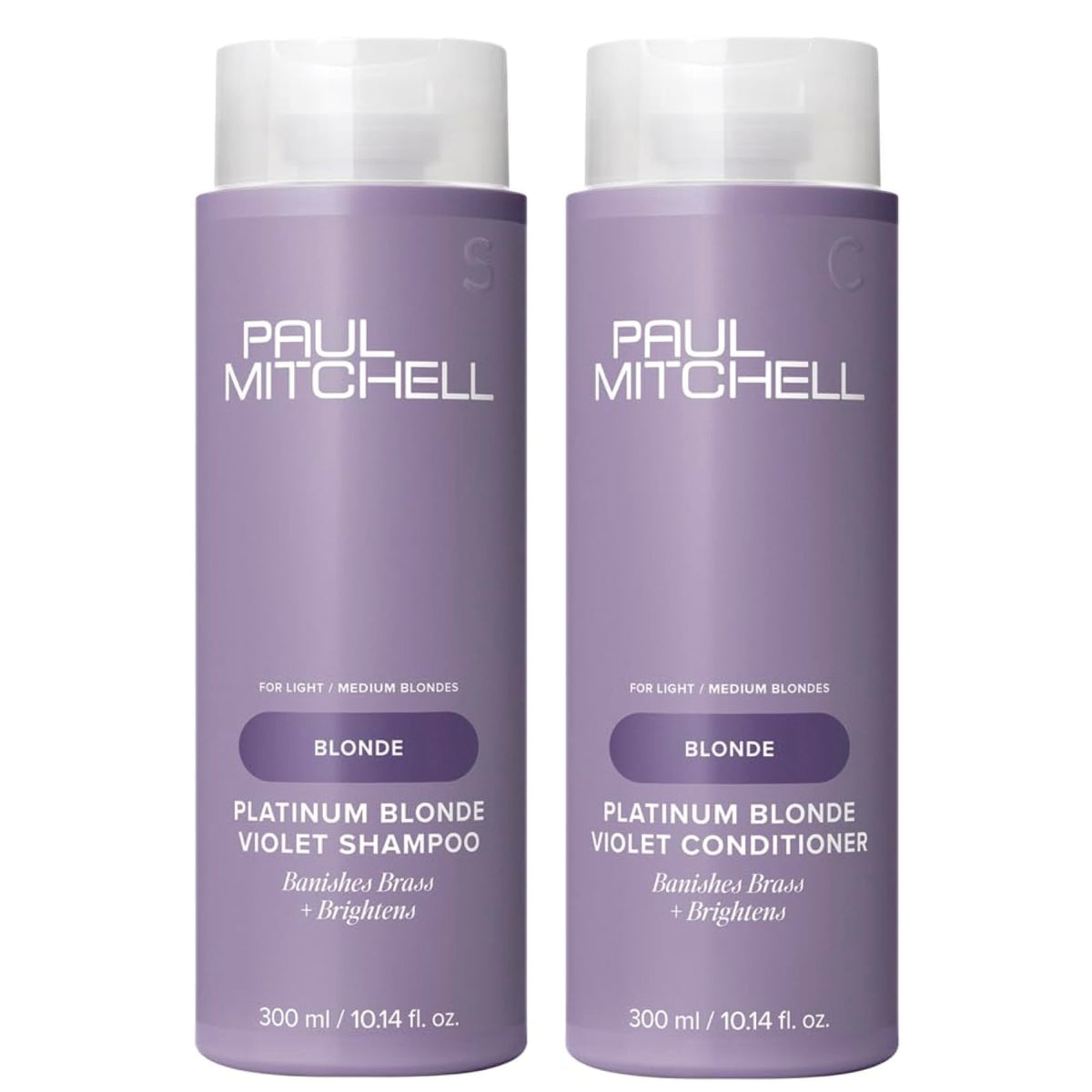 Paul Mitchell Platinum Blonde Shampoo bottle pour cools brassiness with violet tint