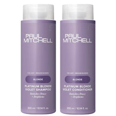 Paul Mitchell Platinum Blonde Shampoo bottle pour cools brassiness with violet tint