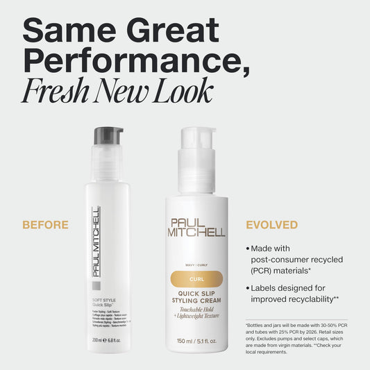 Paul Mitchell Quick Slip ends application shows targeted conditioning for soft, flexible hold