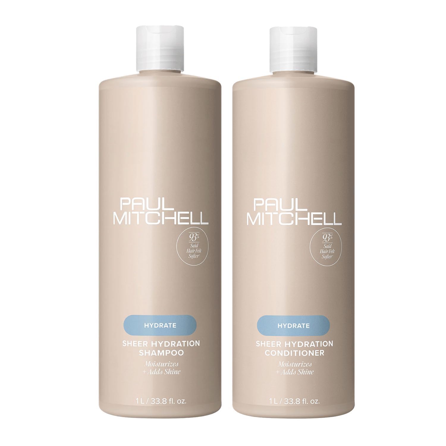 Paul Mitchell Sheer Hydration Shampoo bottle delivering hydrated, brushable hair