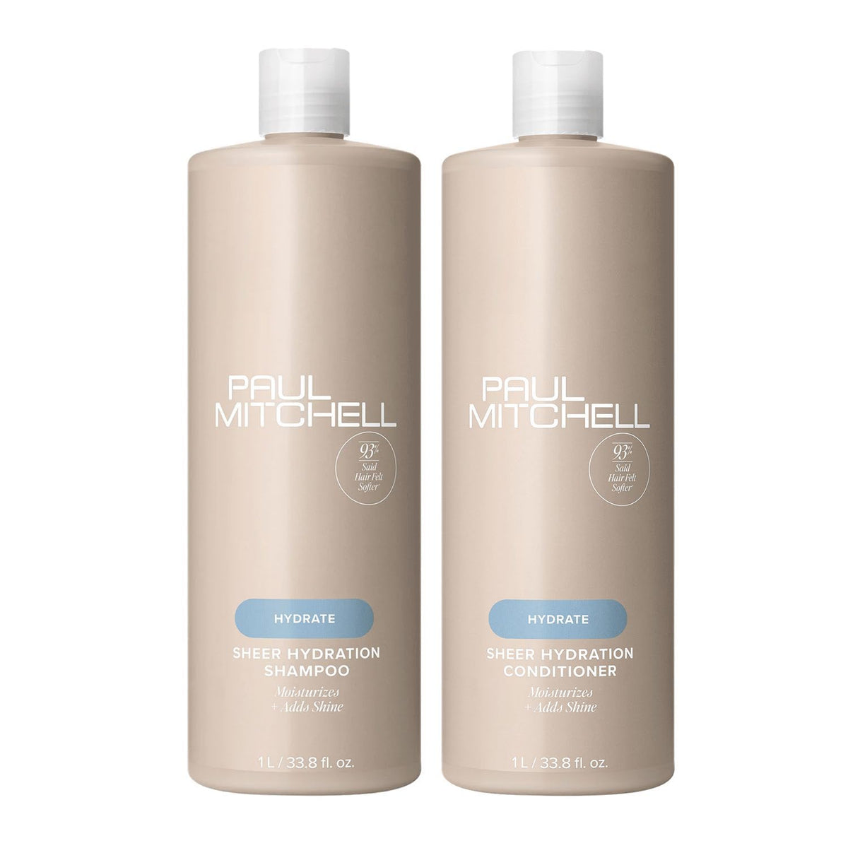 Paul Mitchell Sheer Hydration Shampoo bottle delivering hydrated, brushable hair