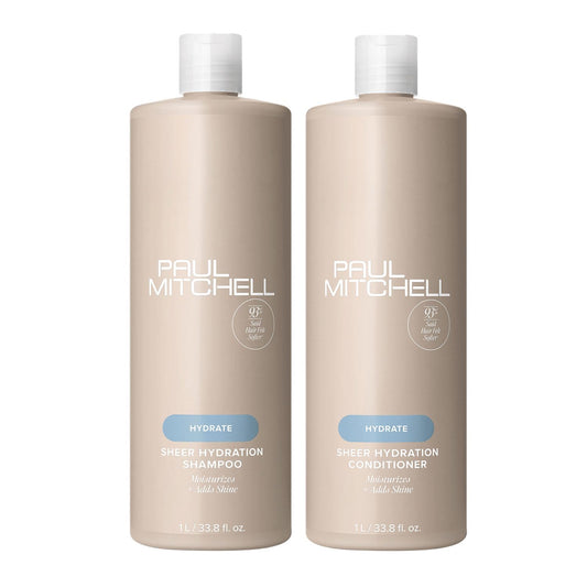 Paul Mitchell Sheer Hydration Shampoo bottle delivering hydrated, brushable hair
