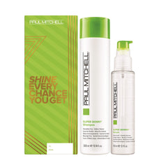 Paul Mitchell Super Skinny Shampoo bottle delivers smoother, more manageable hair.