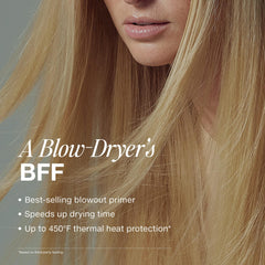 Silky-smooth strands result after blow-drying with the serum