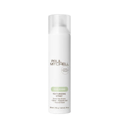 Paul Mitchell Texturizing Spray bottle shows lightweight texture and flexible hold.
