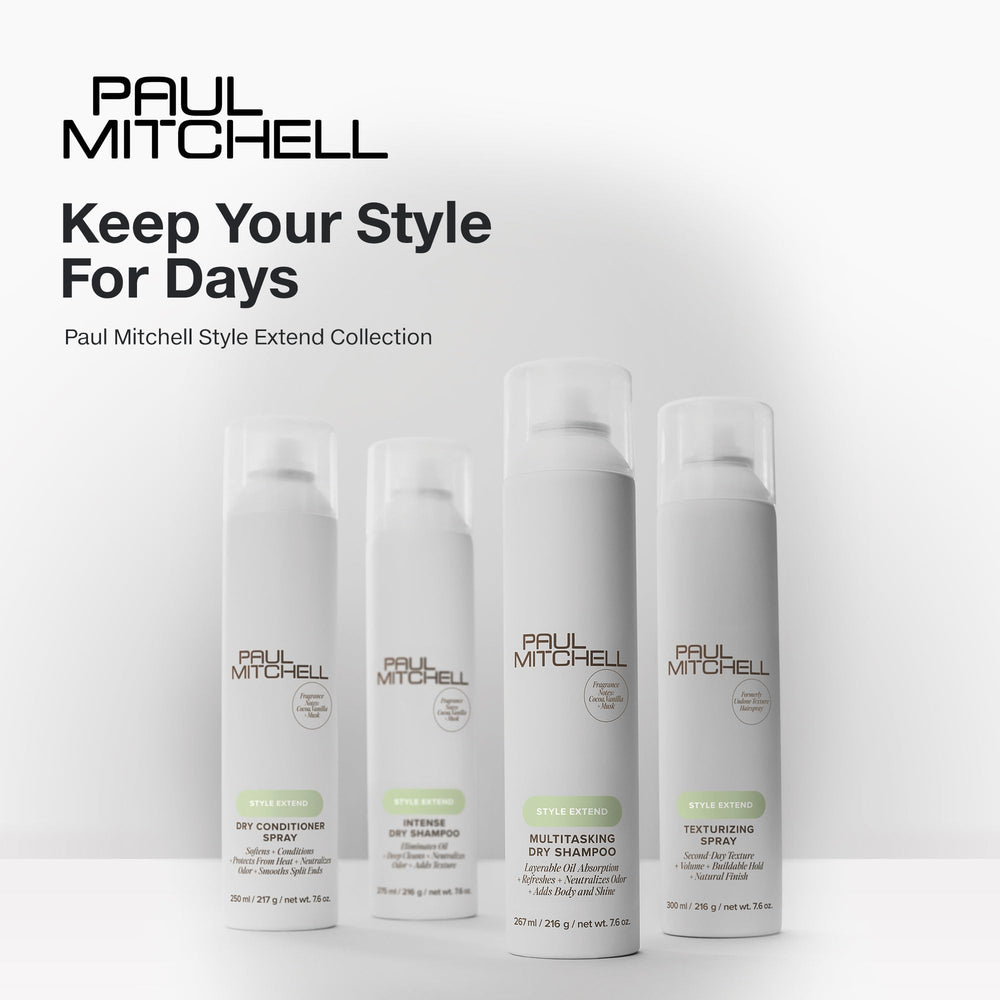 Paul Mitchell Texturizing Spray packaging emphasizes floral amber fragrance.