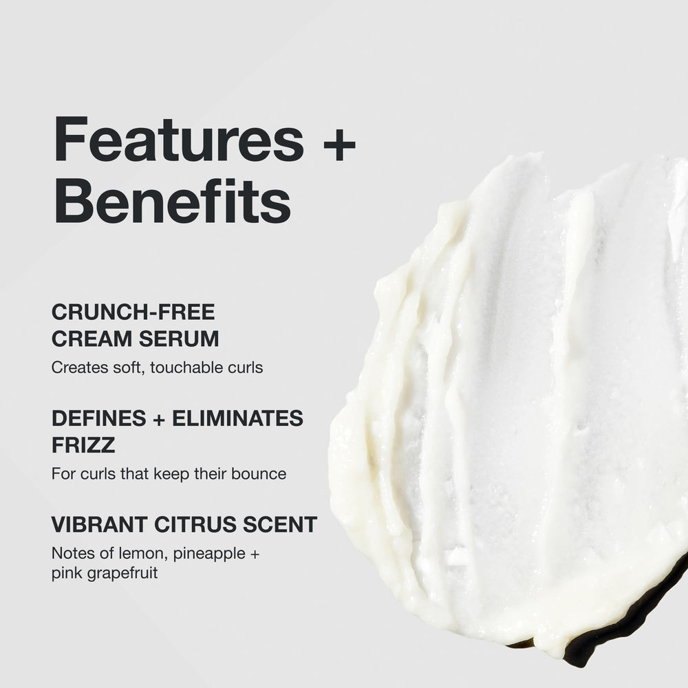 Twirl Around Cream Serum defines curls with soft, touchable hold