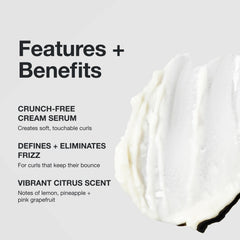 Twirl Around Cream Serum defines curls with soft, touchable hold