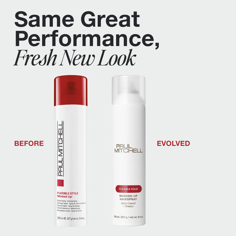 Close-up mist nozzle demonstrates quick-dry formula for fast-building styles.