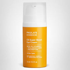 Fragrance-free Paula's Choice C5 Eye Cream label suitable for sensitive skin.