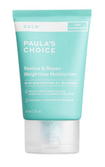 Paula's Choice CALM Intensive Moisturizer bottle close-up, fragrance-free for sensitive skin.