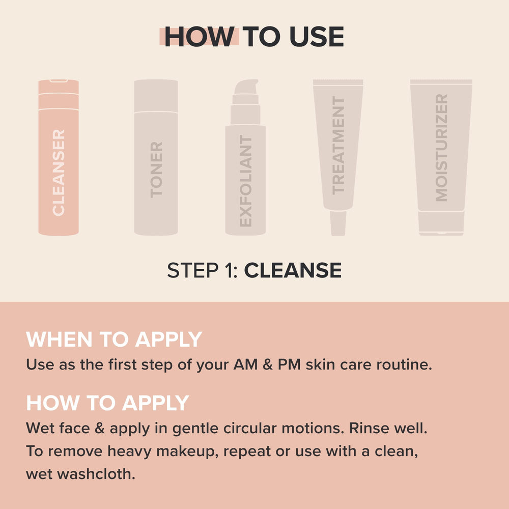 Paula's Choice CALM Ultra-Gentle Cleanser label close-up highlights fragrance-free formula for irritation-prone skin.